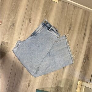 Rip Curl Light Wash Flare Jeans with Frayed Hem